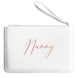 Prisée Nanny Clutch Bag - Nanny Gifts Mothers Day - Accessories Pouch Hand Women - Rose Gold Gift For Nan, White
