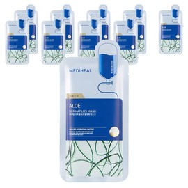Mediheal Derma Plus Aloe Mask, Pack of 10, 1 pack / 메디힐 더마플러스 알로에 마스크, 10개입, 1개
