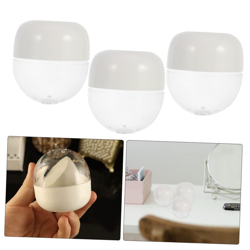 TOVINANNA Portable Beauty Egg Storage Box 3pcs Dustproof Makeup Sponge