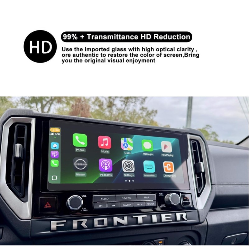 Tempered Glass Screen Protector for 2025 Nissan Frontier 12.3" Touchscreen