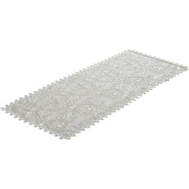 Violet Linen Sapphire Elegant Butterfly Pattern, Polyester, Sequins Shining Flower Embroidered Lace, White, 12" X 18" Rectangler Set of 4, Decorative Place Mats