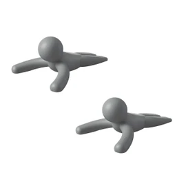 Umbra Buddy - Tope para puerta (resistente, flexible, tacto suave, protege tus suelos), Gris, paquete de 2