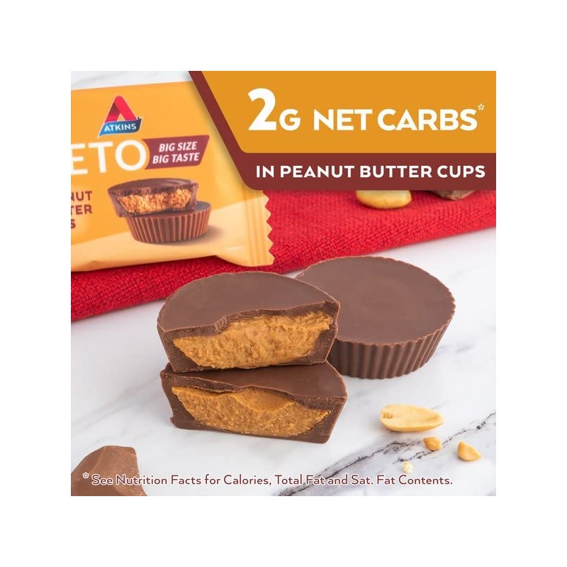 Atkins Keto Peanut Butter Cups, Naturally Flavored, Zero Grams Added