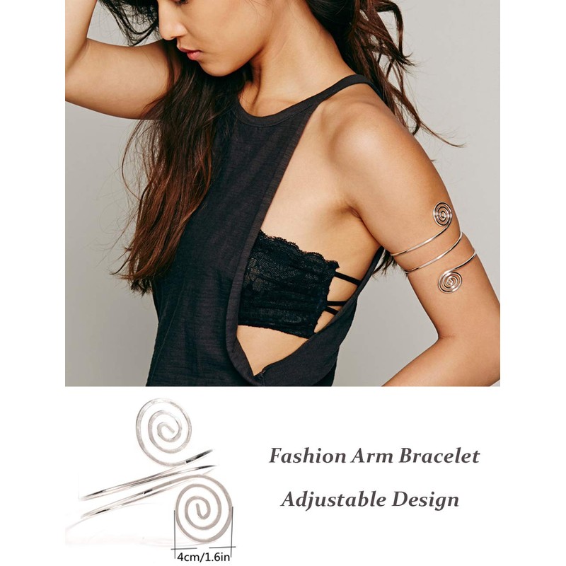 VALIJINA Gold arm cuff Swirl Upper Arm Bracelets Arm Bangle