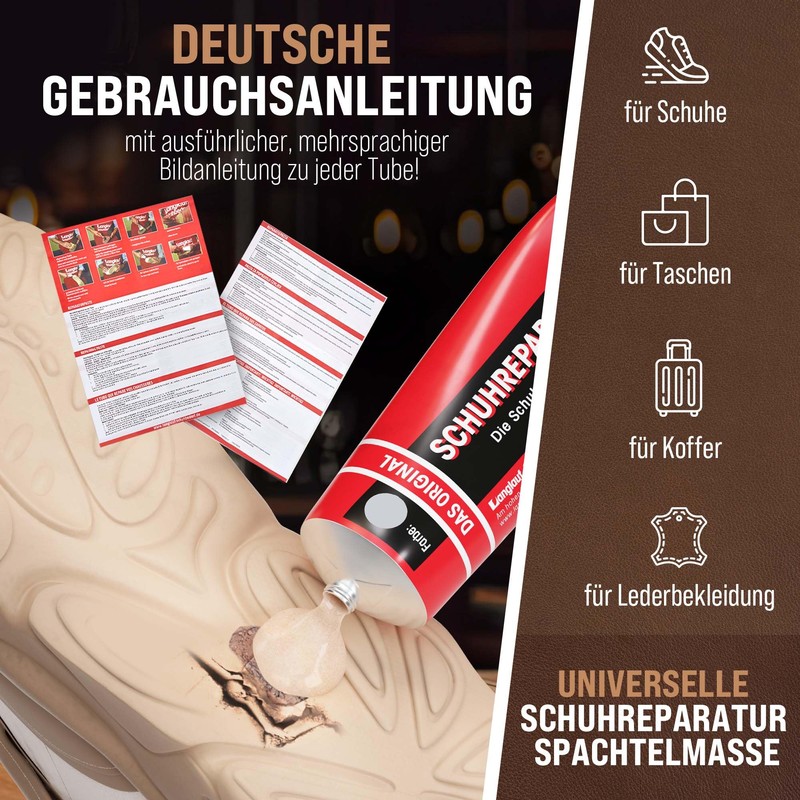 Langlauf shoe supplies repair paste for shoes and sole repair.