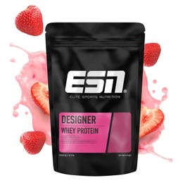 ESN Designer Whey Protein, Strawberry, 1000 g Pouch | Up to 23 g protein per serving, ideal for muscle building and maintenance, made in Germany