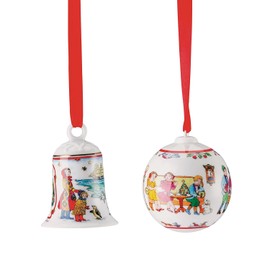 Hutschenreuther Porzellan Weihnachts Glocke 2017 und Weihnachts Kugel 2017 in den Originalverpackungen (2er Set) Design: Ole Winther