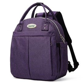 Scorlia Insulated Lunch Bag for Women, with Side pocket, Tall Reusable lunch Box Container with Drinks Holder for Women, Office, Beach, Picnic, Purple