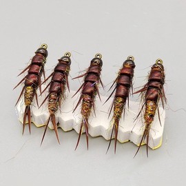 Fly Fishing Hooks, Nymph, Stone Fly Bait, Fly Bait for Trout, Bass, Grayling, Pack of 5