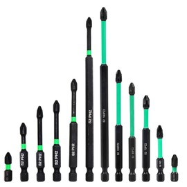 12Pcs Magnetic Impact Driver Bits, Long S2 Steel Magnetic Drill Bits, Heavy PZ2 Duty Long Screwdriver Bit Set, PZ2 & PH2 Screwdriver Bit Set, for Daily Screwdriving Needed