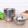 Operitacx 4pcs Double Layer Stainless Steel Bowls Bowls Non- Snack