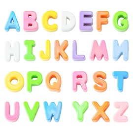 Stiesy 52 Pcs A-Z Letter Beads with 3mm Horizontal Holes Mixed Color Iridescent Acrylic 26 Alphabet Spacer Loose Beads Bulk for DIY Name Tag Jewelry Making Craft