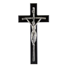 Trinity Church Supply Black Papal Catholic Crucifix Decorative Hanging Wall Crosses Christmas Gift, 12 Inch Height