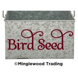 Bird Seed Vinyl Sticker - Feed Canister Label - Die Cut Decal - Swash - 6w x 2h inches - Cobalt
