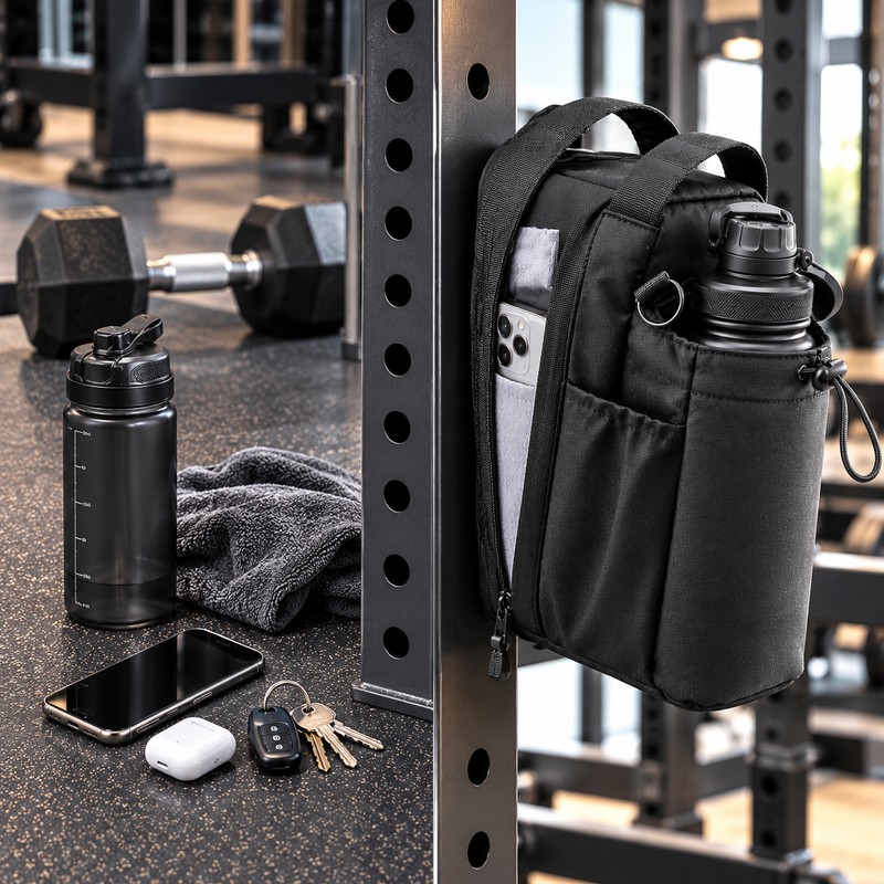 Magnetic Gym Bag for Workout Essentials – Hands-Free Water Bottle