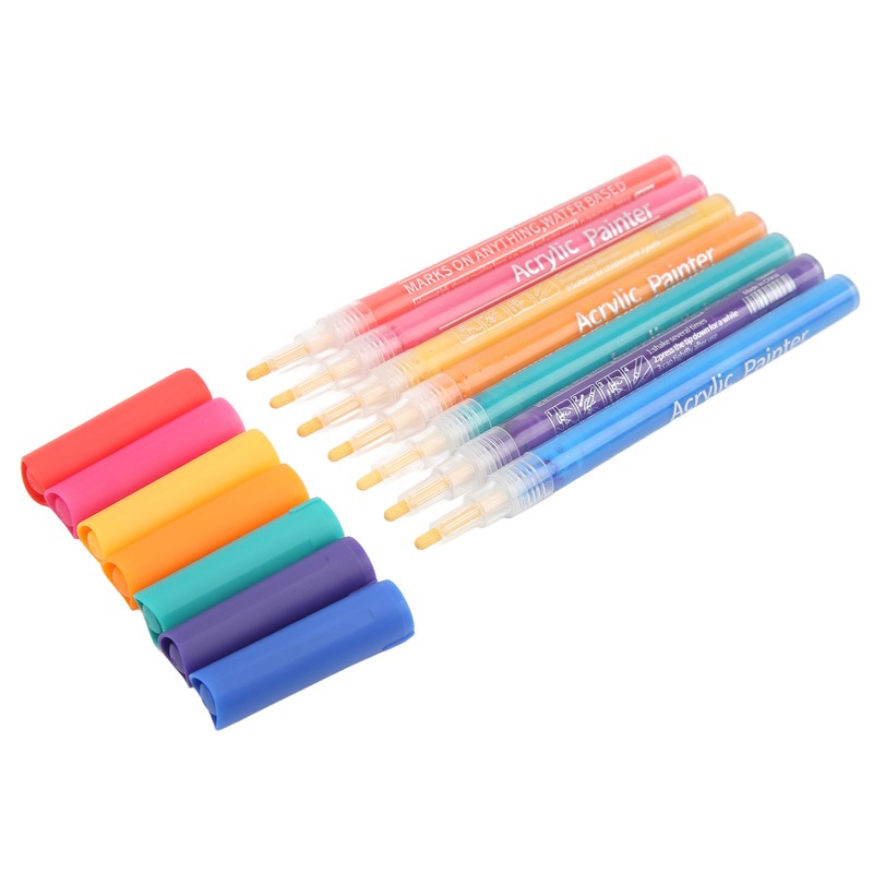 24Pcs Acrylic Paint Markers Multi Function Safe Nontoxic Moistureproof Quick