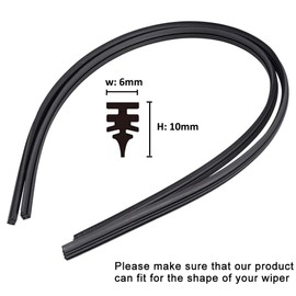 4 Pack 26" Rubber Frameless Windshield Wiper Blades Refills Windscreen Wiper Rubber Strips Replacement Parts for Most Auto Cars Buses Vans Lorries Trucks by Feelfly (4)