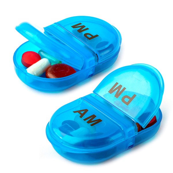 2 pack DEKE pill box organizer pocket small case holder,daily