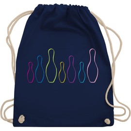 Shirtracer - Gym Bag Backpack – Bowling & Cones – Cones Pins Colourful, 2 Navy Blue