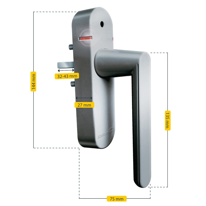 Schellenberg Smart Home Wireless Alarm Handle Square Variable Length, 46513