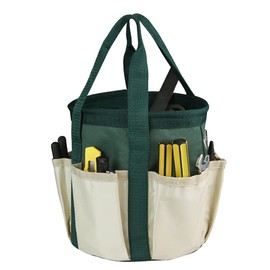 Fencelly Garden Tool Storage Bag, Heavy Duty Canvas Garden Tote Bag with 6 Pockets Garden Tool Set Organizer