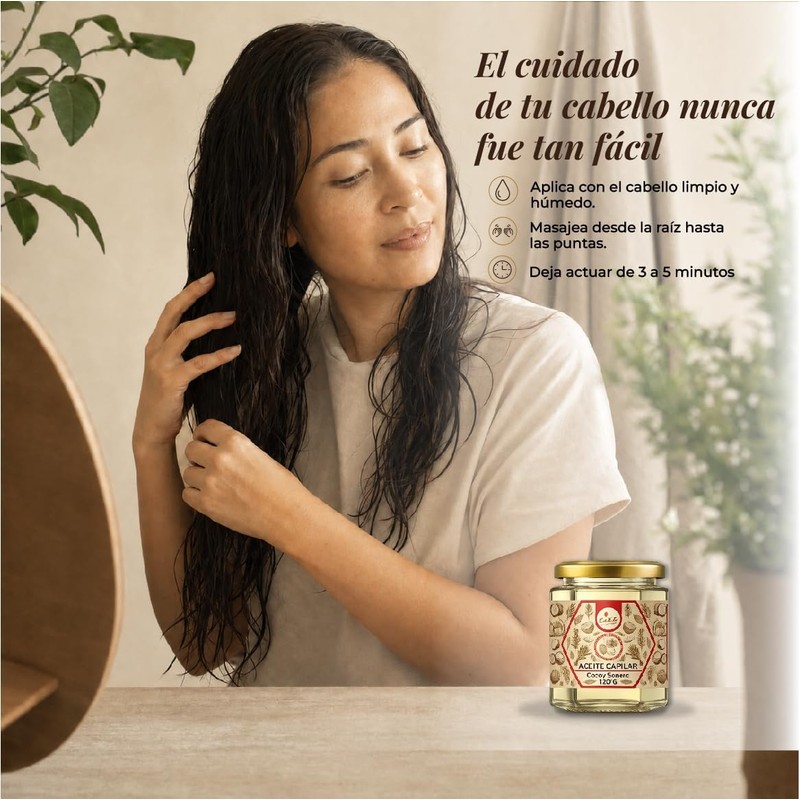 Aceite Capilar - Brillo - Hidratación - Suavidad - Coco
