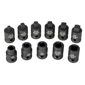 Steel Vision Tools 11-Piece 3/8-inch Drive Pipe Plug Socket Set, SAE, Tapered Male Square Drive, Chamfered Female Square Drive, for Drain Fill Plugs, Transmissions, Oil Pans, Differentials, Cr-V Steel