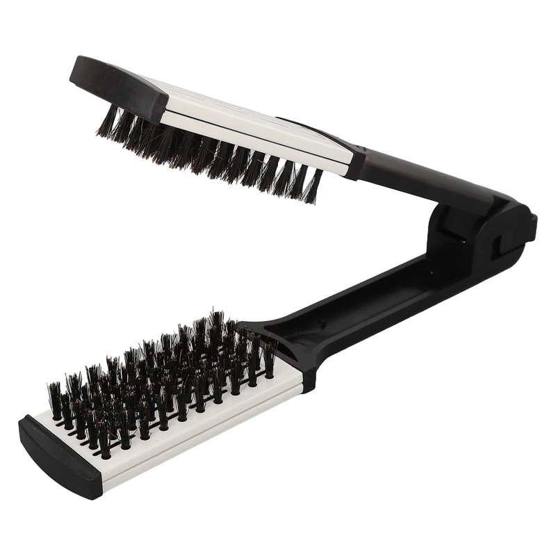Hair Straightening Double Brush Comb Soft Bristles Prevent Static Heat