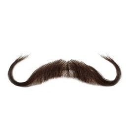 Schicksal. Cosplay Accessory, Fake Beard, Human Hair, Realistic Type, Mustache, Men's Costume, Parties, Reusable (BrownG)