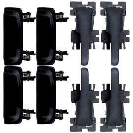 cciyu Door Handles Exterior Interior Driver Passenger Side Replacement fit for 1998-2001 For Ford Explorer Black(8pcs)