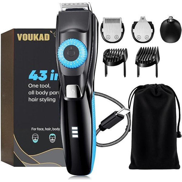 Voukad Beard Mustache Trimmer with 3 Attachments, 40 Adjustable Precisions,