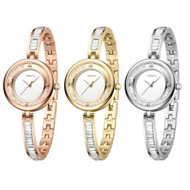 JewelryWe Women's Watch Elegant Analogue Quartz Wrist Watch Women's Small Simple Business Casual Watch with Metal Strap Rose Gold/Silver, 1-3 pieces, Elegant and sporty