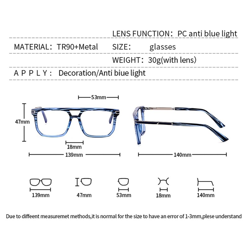 LIGOES TR90 Glasses Frame for Men Women Glasses Flattop Square