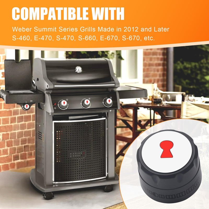 MIYOLO 91538 Grill Knobs for Weber Summit 400/600 Series Gas