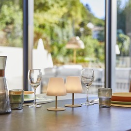 Lumisky TWINS Set of 2 LED Table Lamps, Cream, Height 16 cm, Wireless