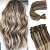 Valiilo Hair Extensions Clip in Brown to Bleach Blonde Balayage