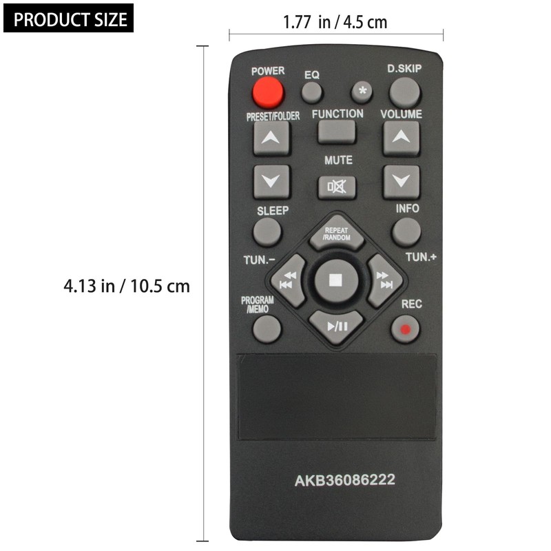 Allimity AKB36086222 Replacement Remote Replacement for LG Mini Hi-Fi System