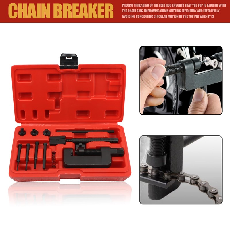 Chain Breaker Tool Kit,Chain Riveting Repair Tool with Carrying Case