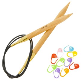 KnitPro Basix Circular Knitting Needles 47 inch, Size 19 (120cm, 15.00mm) with 10 Colorful Stitch Markers