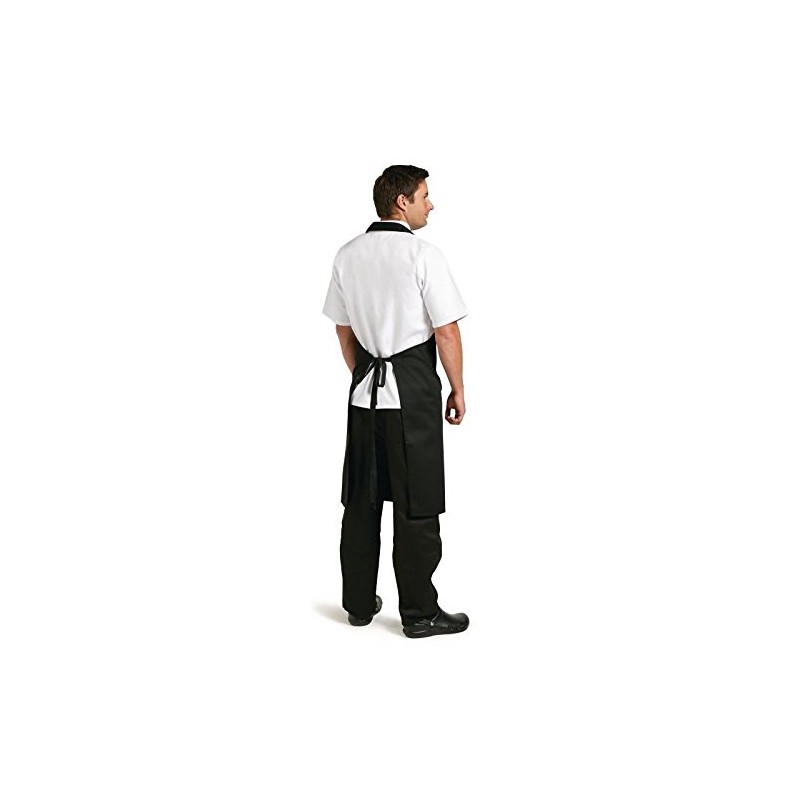 Whites Polycotton Bib Black Chefs Apron Kitchen Cooking Catering Long