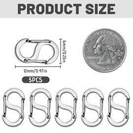 JRYXDS Pack of 5 Lobster Clasp with Double Opening Stainless Steel Necklace Bracelet Shortener, Metal Clasps for Necklaces Bracelet DIY Jewellery Making (Silver)