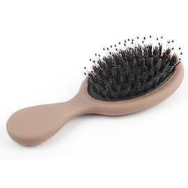 Boar Bristle Mini Hair Brush Travel Detangling Paddle Brush for Curly Fine Straight Wet Dry Hair, Anti-frizz Detangler Brush Boar Nylon Mixed Bristle Brush for Women Men