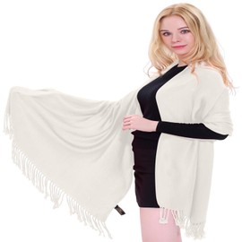 Cream Solid Colour Design Shawl Scarf Wrap Stole Throw Pashmina CJ Apparel *NEW*(Size: One Size)