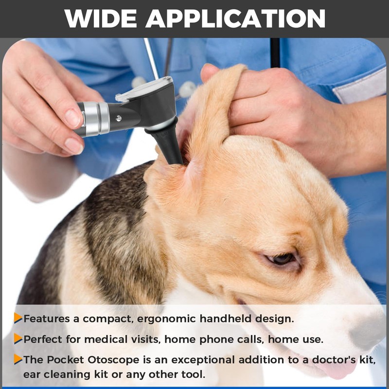 Otoscope Kit, Ear Scope with Light, 3X Magnification, 4 Speculum