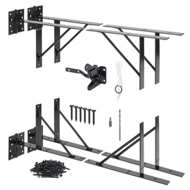 SANKINS 2 Set Anti Sag Gate Corner Brace Bracket, Heavy Duty Gate Frame Kit with Self-Locking Gate Latch, Black Gate Hardware for Wooden Fence, Shed Doors, Driveway Gates, Corral Gates, Wood Windows
