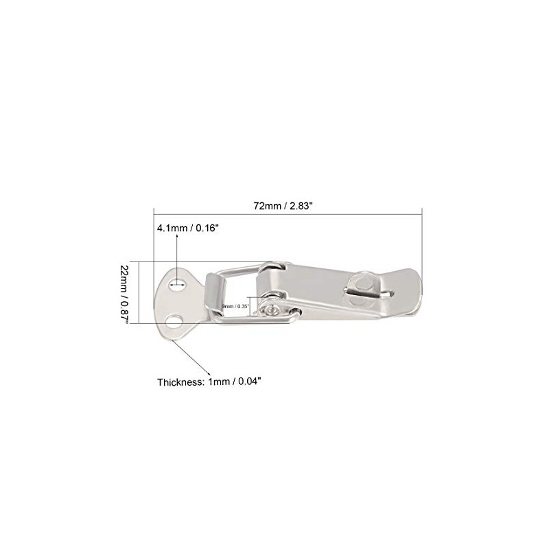 sourcing map Spring Loaded Toggle Latches, 72mm Length Iron Hasps