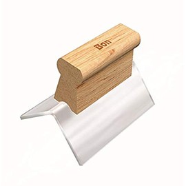 Bon Outside Corner Tool Plexiglass 1/4 Inch Blade with Wood Handle for Burn-Free and Rust-Proof Finishing on Stucco, Plaster, Mortar, or Drywall