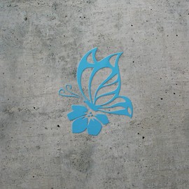 Transparent Decal Stickers of Symbol Butterfly Flower (Azure Blue) Premium Waterproof Vinyl Decal Stickers for Laptop Phone Accessory Helmet Car Window Mug Tuber Cup Door Wall D ANDstic077372BE040522