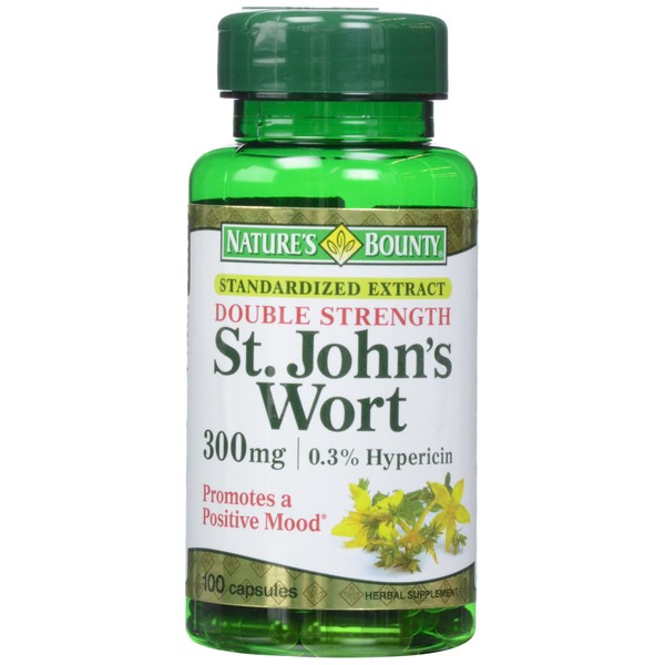 Nature's Bounty St. John's Wort Pills and Herbal Health Supplement, 300mg, 100 Capsules