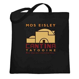 Pop Threads Mos Eisley Cantina Tatooine Canvas Tote Bag Black 15x15 inches